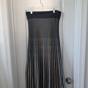Elegant Black and White Striped Skirt